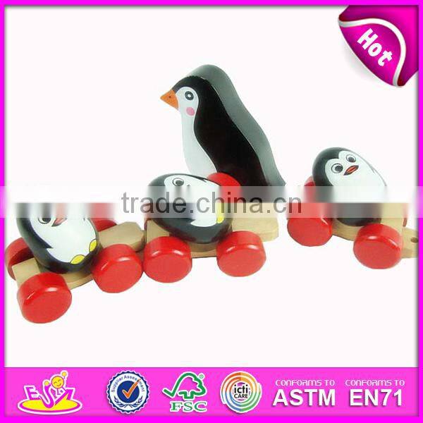 2016 Newest kids wooden pull and push toy,Imitate wooden Toys pull along bird & egg,Hot sale wooden pull toy cart W05B005
