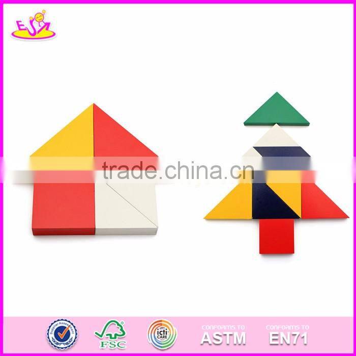 2017 Best design 9 pieces classic wooden tangrams for kids W14A166
