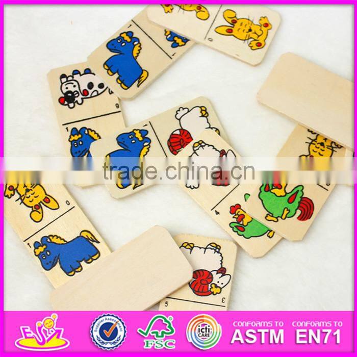 2016 hot sale educational children wood domino game W15A068