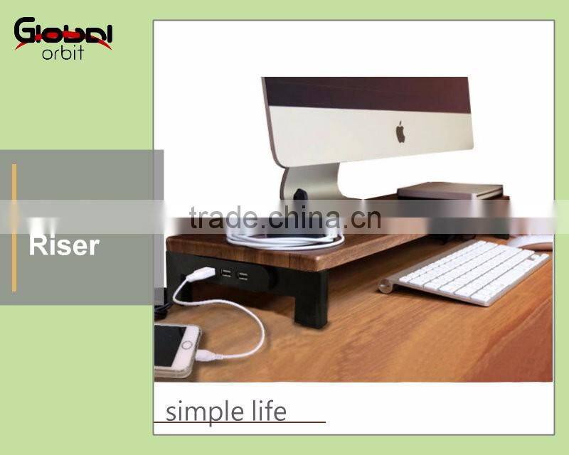 Desktop Organizer Keyboard Storage USB Hubs iMac Computer Monitor Riser Stand