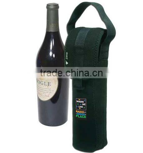 Custom logo printed One Bottle neoprene insulate wine tote bag