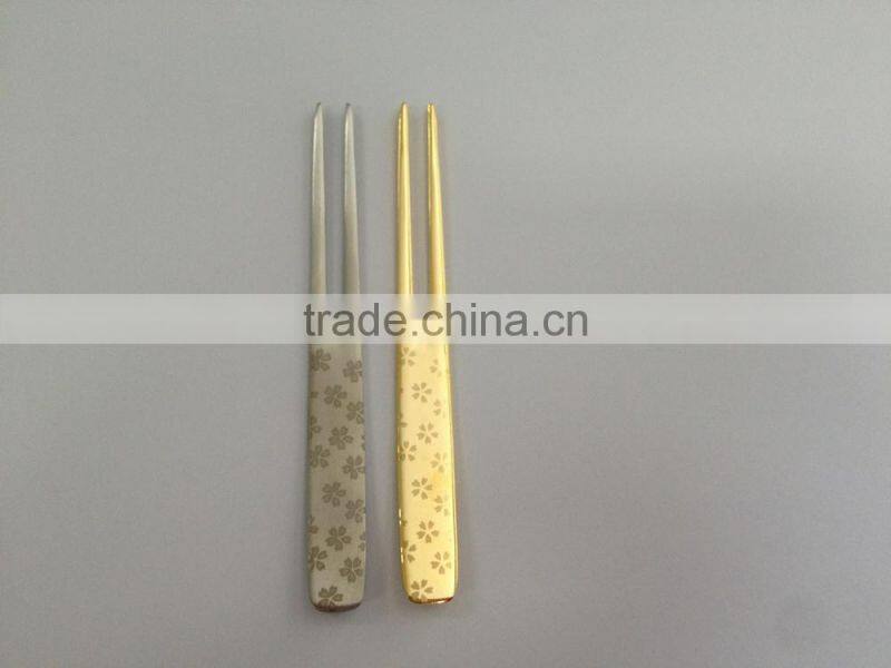 Stainless Steel Kanzashi Pick Fork Japanese Pattern Dessert Fork