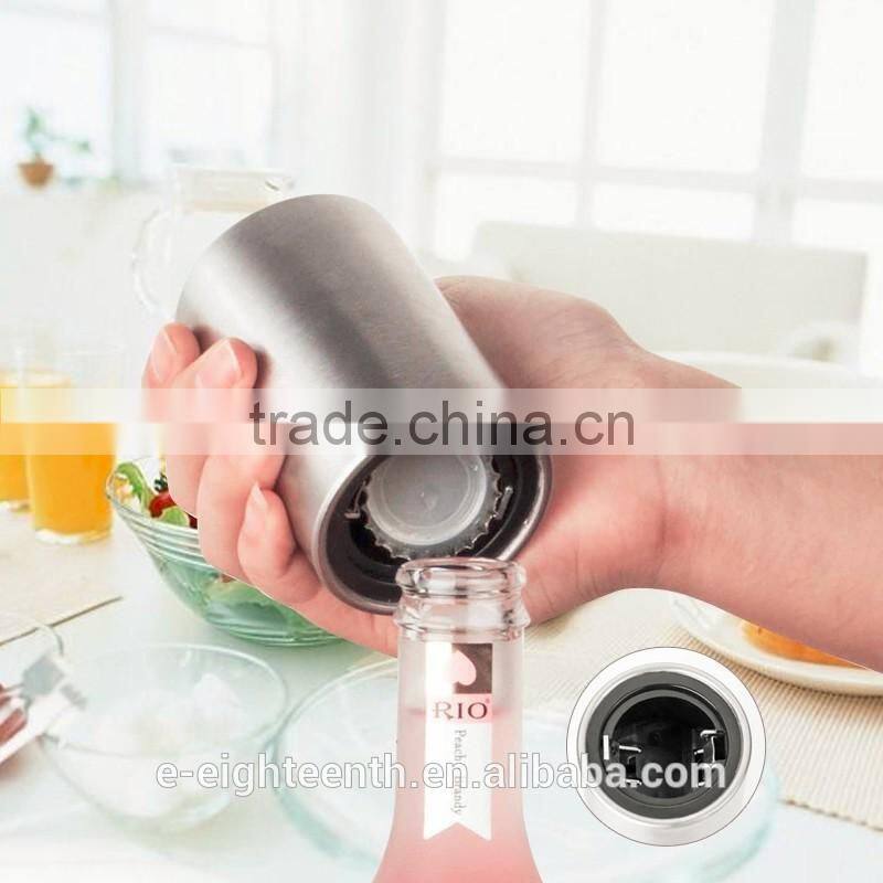 2017 round Stainless Steel Beer Wine Opener Automatic Bottle Openers Beer Soda Cap Wine Bottle Opener