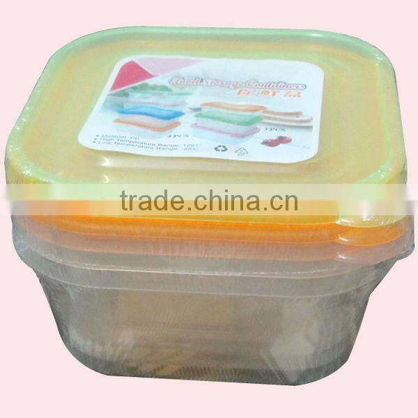 Food Grade Rectangle Shape Plastic Transparent Preserving Fresh Box with lock