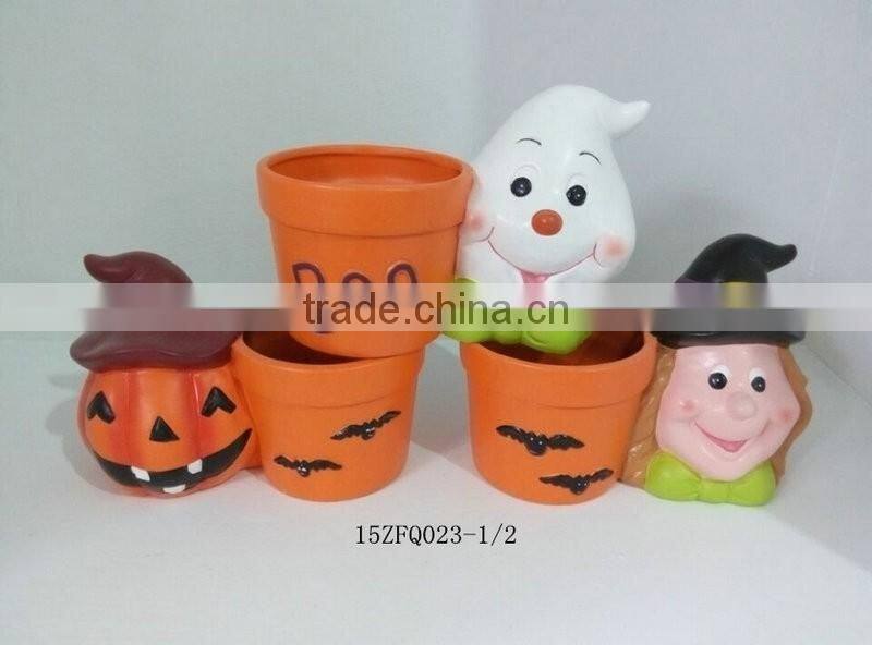 Halloween pumpkin ceramic flower pot festival decorations