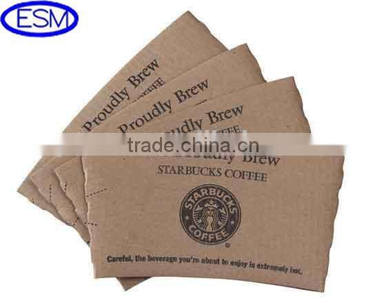 Hot Cup 12 oz WHITE and Kraft brown kraft paper coffee cup sleeve