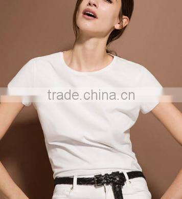 2016 New Fashion Summer Cotton Women Blank O-neck Short Sleeve T Shirts