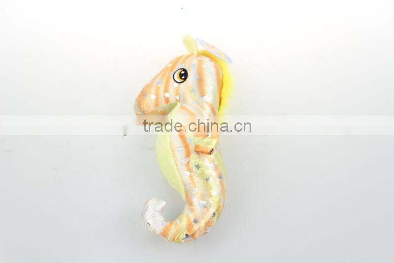 Light colorful new design playing sea horse plush toy with sand