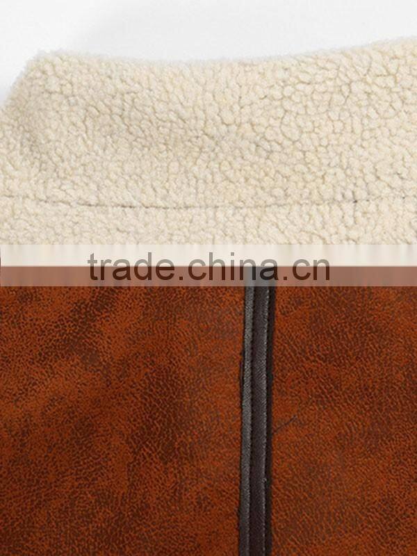 Customize embroidered logo women winter coat longsleeve faux fur suede coat jacket