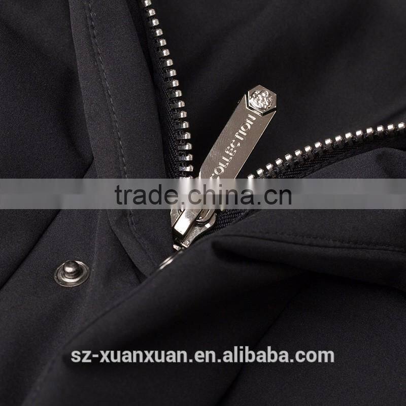 Customized black down jacket men winter thick padding coat