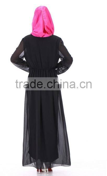 fashion summer long sleeve chiffon hijab muslim dress