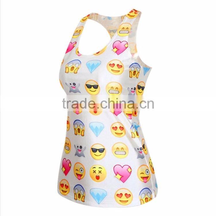 2016 New arrival 100%polyester tops Custom women fitness tank tops sport running singlet