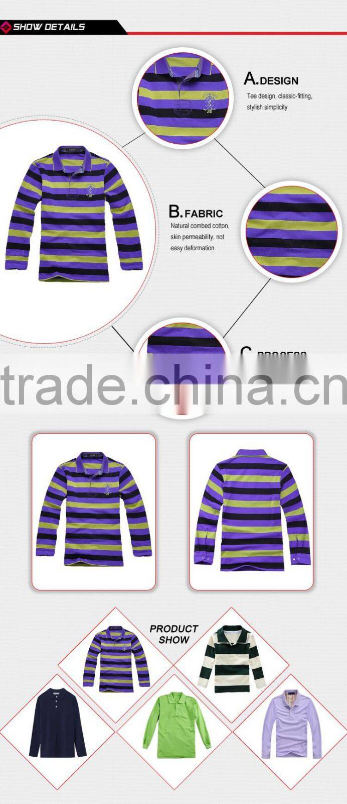 OEM striped men's polo shirt uniform