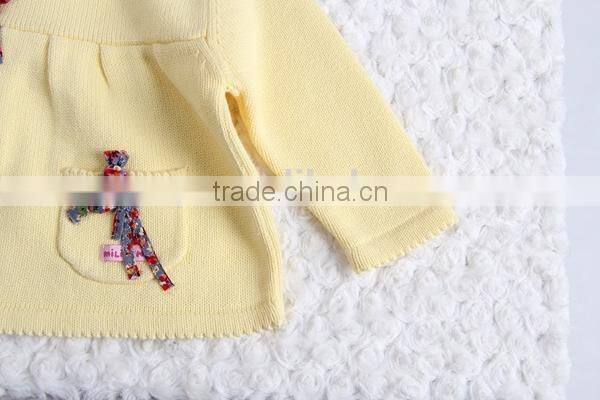 Korean style custom knit baby sweater in solid color
