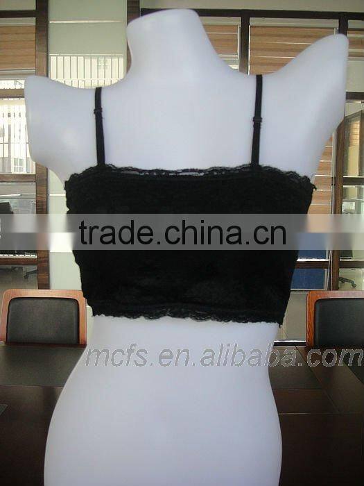 Seamless women's underwear transparent lace bra top fashion ladies underwear tube bra