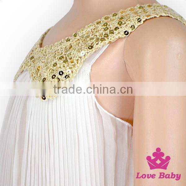 48BQA131 Lovebaby Yiwu Wholesale Baby Clothes Sequin Collar With Red Ruffle Chiffon Girls Frock Designs