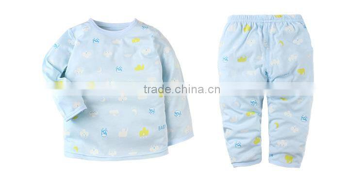 2017 hot sale high quality full sleeve round neck 2 pcs children clothes sets