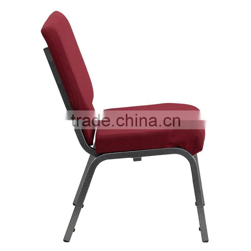 Wholesale Used Hot sell item Stacking Metal Church Chair Steel fabric stacking Waiting Meeting Room conference church chair