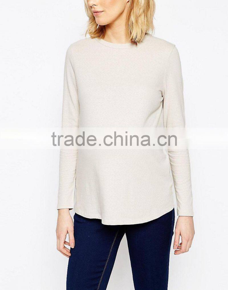 Regular fit comfortable long sleeve cotton fabric of maternity wear