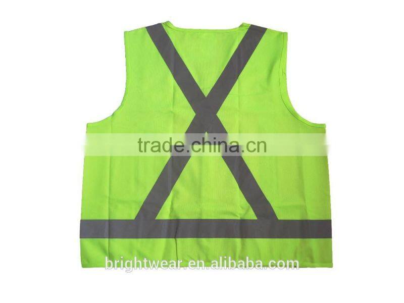 ANSI 100% polyester Hi Vis sew-on tape safety vest
