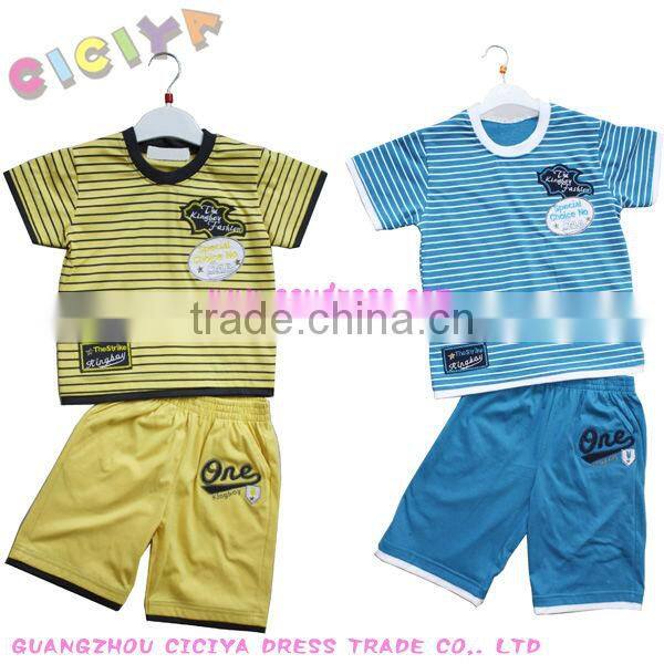 Boys pajamas set for summer designs custom cotton 2pcs pajamas
