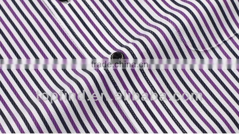 Formal double collar 100% cotton long sleeve stripe Men Shirts