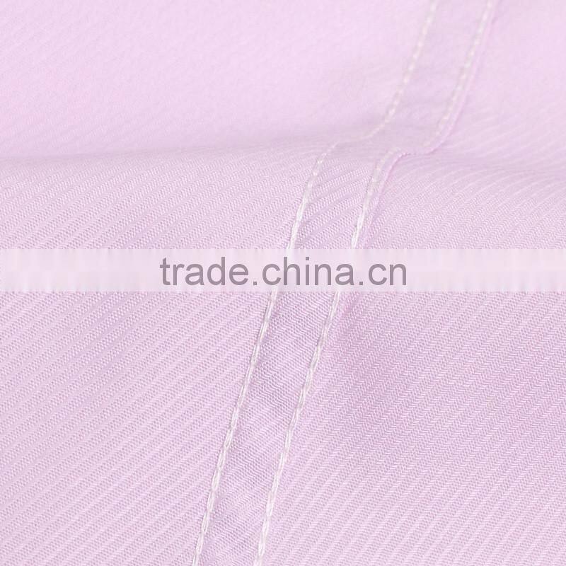 Italian short sleeve pink color 100% cotton men double collar dress shirt