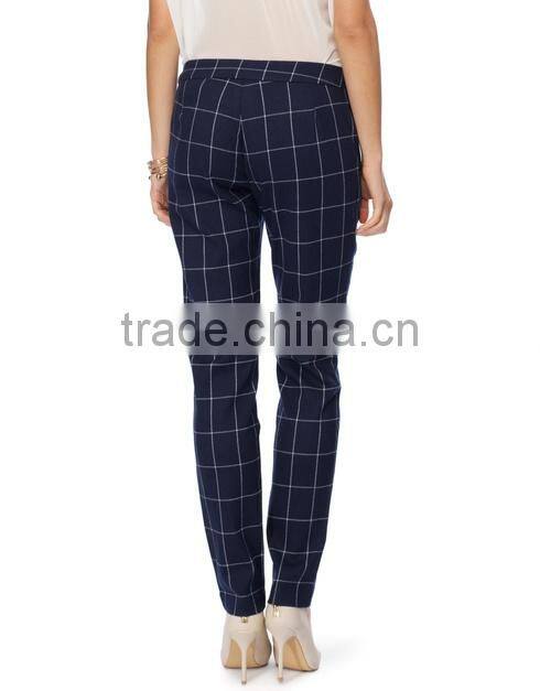 2014 high quality women plaid pants
