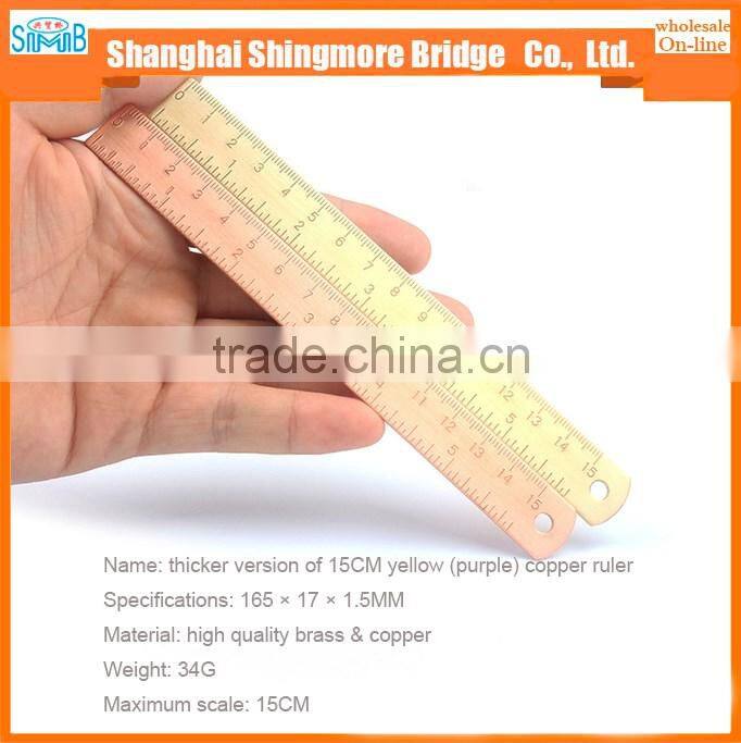 2017 alibaba china hot sales high standard 15cm brass ruler for promotion