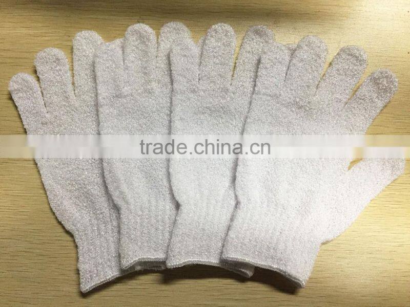 High quality White Nylon Exfoliating Bathing SPA Gloves in 2016