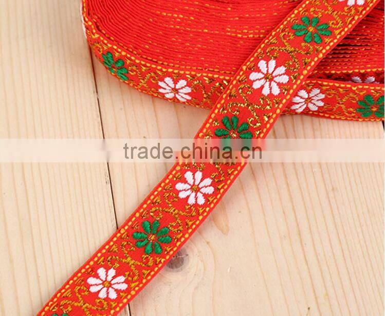 factory directly sale polyester jacquard/ethnic/embroidery ribbon for garments