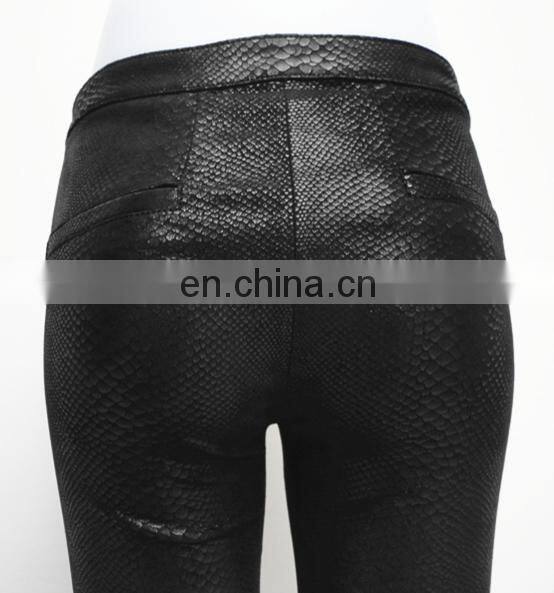 Sexy Picture Leather Leggings Women Stretch pants Leather Leggings