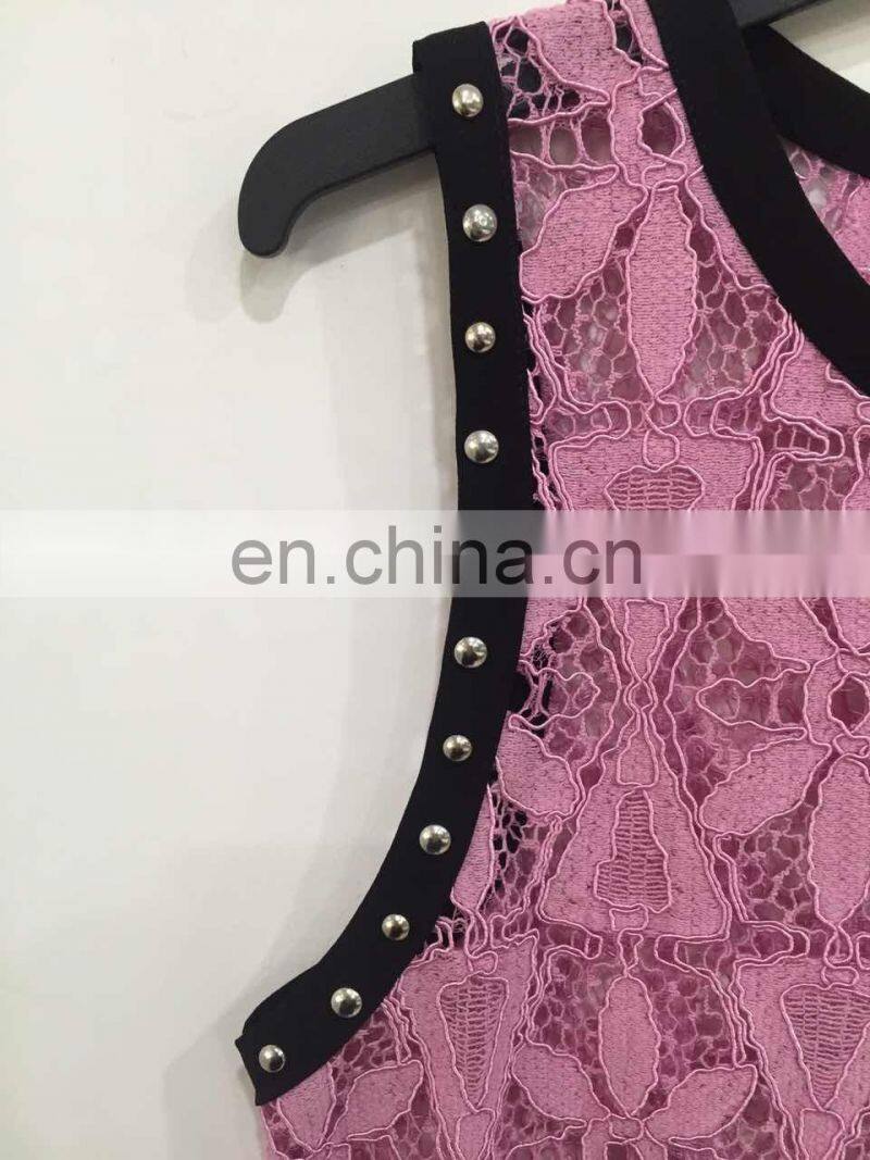 Spell color rivet full of bud silk women's vest