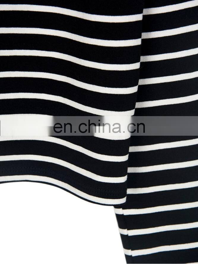 Wholesale long sleeve stripe women top sexy crop top 2016