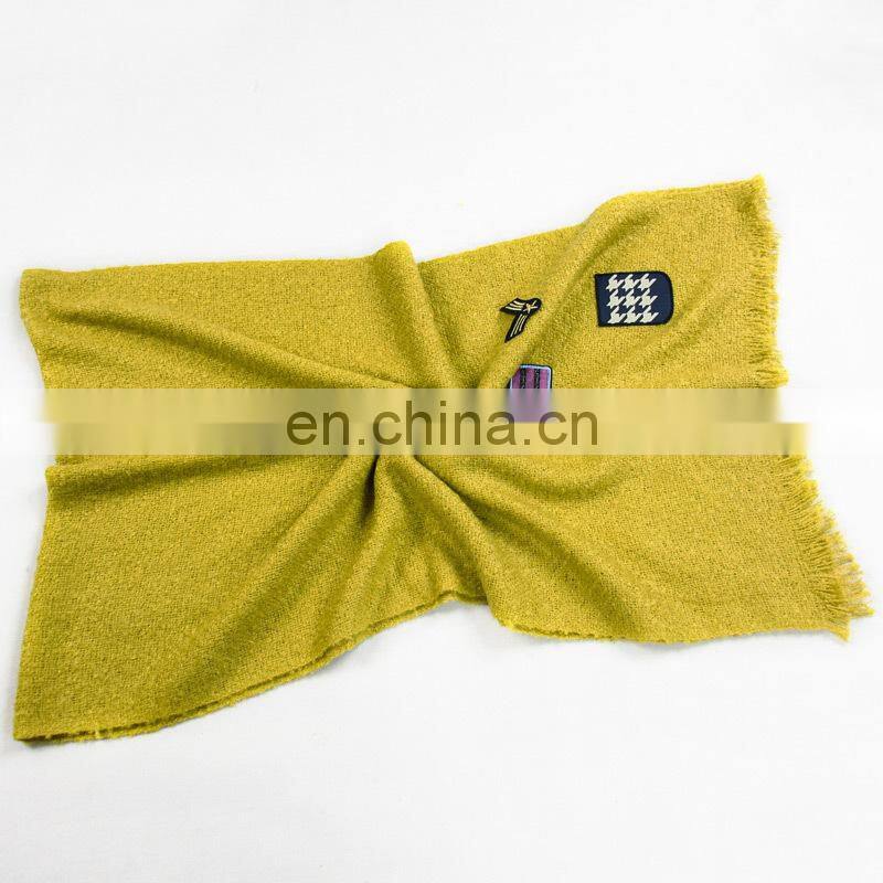 Young lady's scarf winter 100%acrylic shawl warm yellow