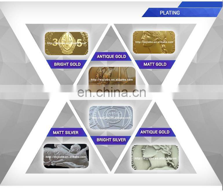 Antique silver plated zinc alloy metal medal custom