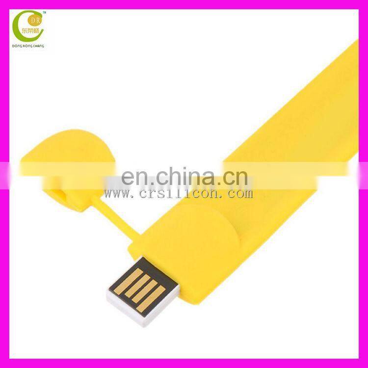 Anniversary Unisex Promotional Gift Silicone Bracelet Usb Silicone Wristband Slap Band Usb Flash Drive