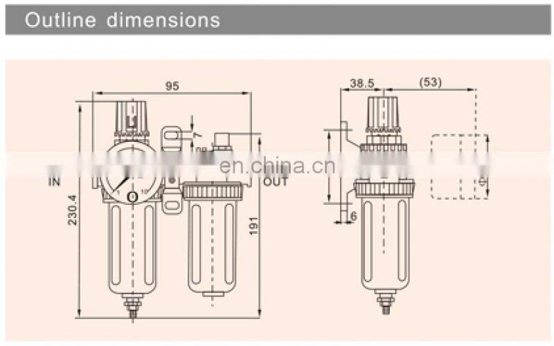 SFC SFR SL Pneumatic oil-water separator frl unit