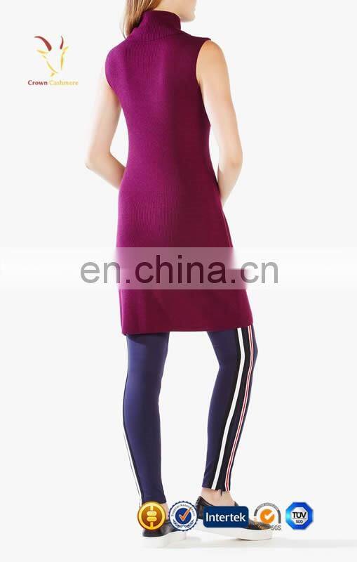 100% Cashmere High Neck Tight Cashmere Sweater Girls Crown Dress