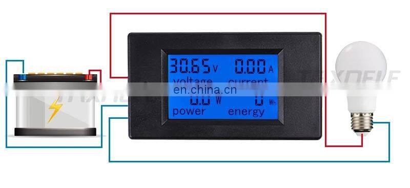 DC Voltmeter Ammeter Power Energy Digital Voltage Current Meter LCD 4 inch DC 6.5-100V 100A with Shunt