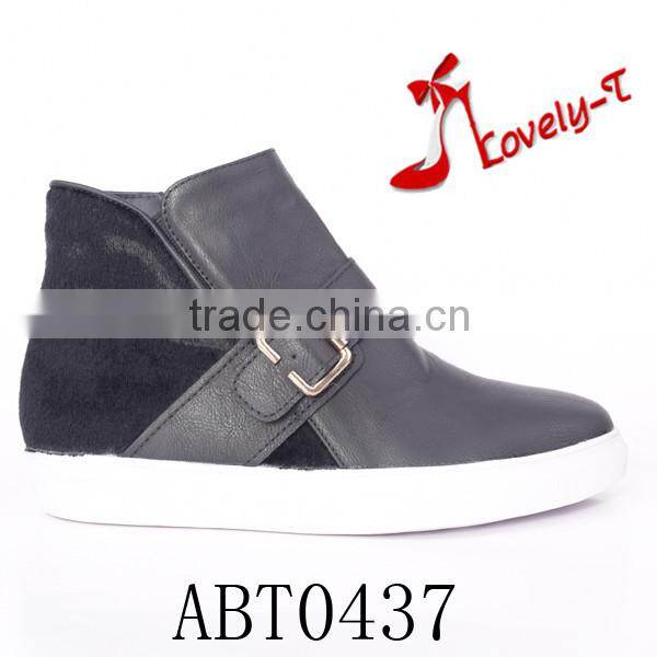 V shape rlastic band red ball garden low heel ankle woman boots 2016 with zipper