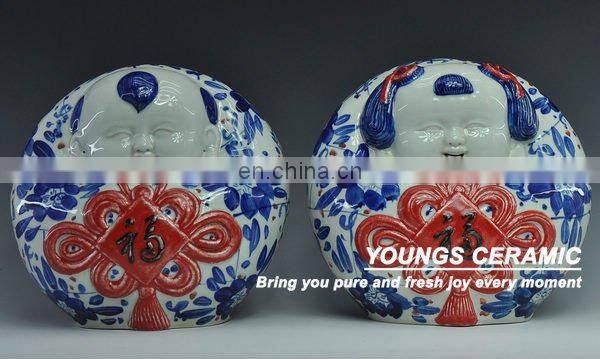 Custom Hand Painted Porcelain Statue with Fuwa design