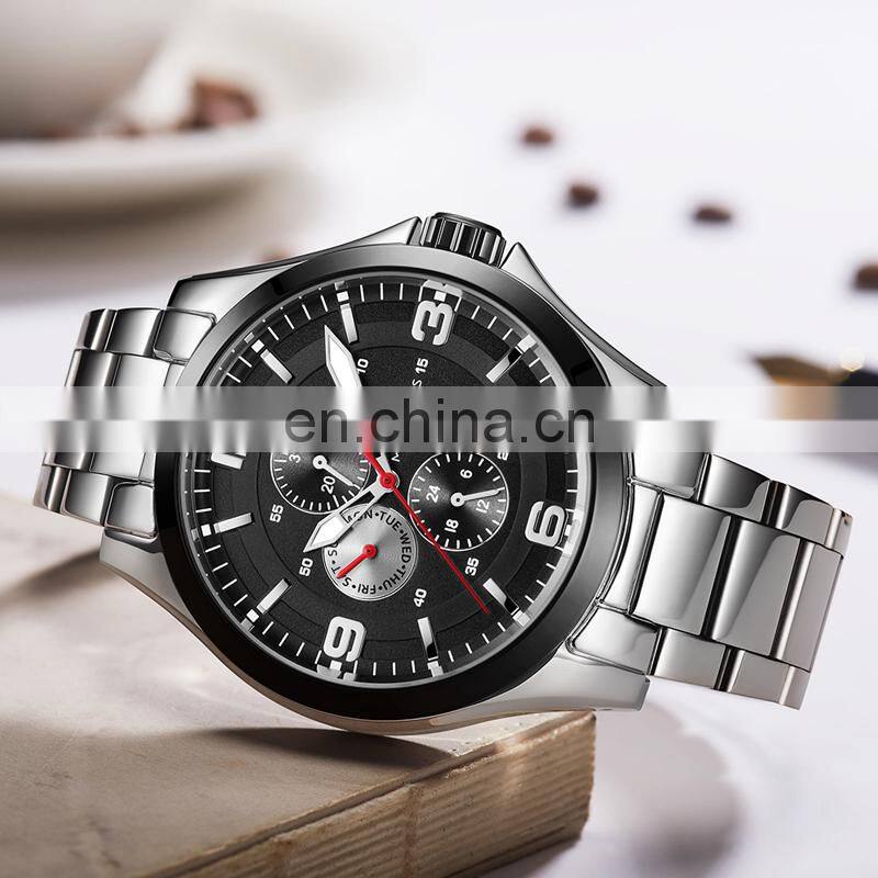 MINI FOCUS MF0199G Man Quartz Watches High Quality Brand Casual Creativity Stainless Steel Strap Clock