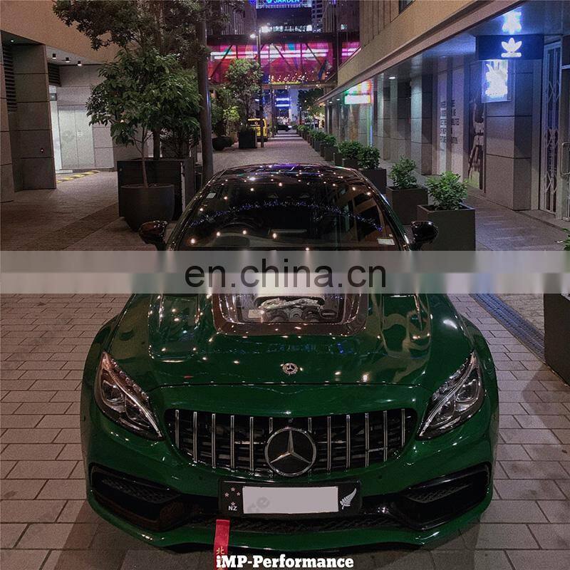 Runde Newest Carbon Fiber Kits For Mercedes-Benz W205 C63 AMG Upgrade IMP Style Front Rear Bumper Side Skirts Spoiler Grille