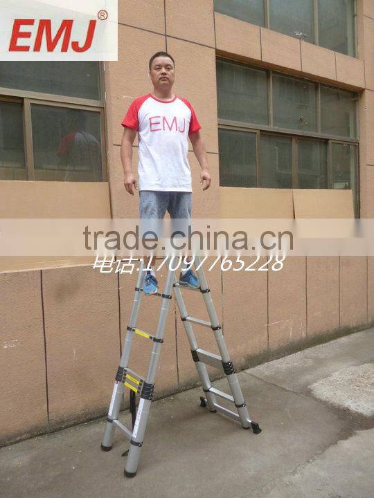 China factory EN131 2.5+2.5 meters aluminum telescopic Ladder