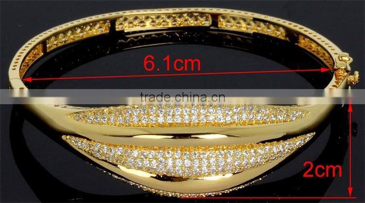 Brass Bracelet Luxury Wedding Gift Romantic Women Marriage Bangle Jewelry Gold