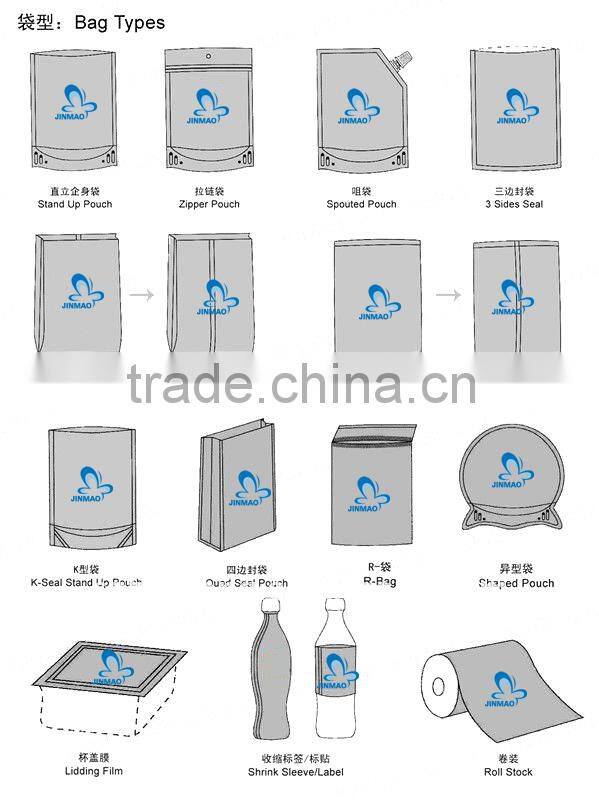 Custom printed plastic bags heat seal with zipper