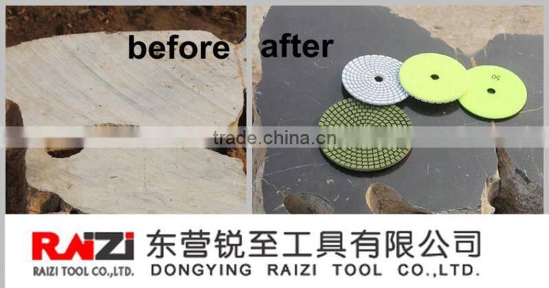 Honed dry polishing pads for granite
