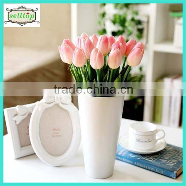 34cm mini pu real touch artificial orange tulips