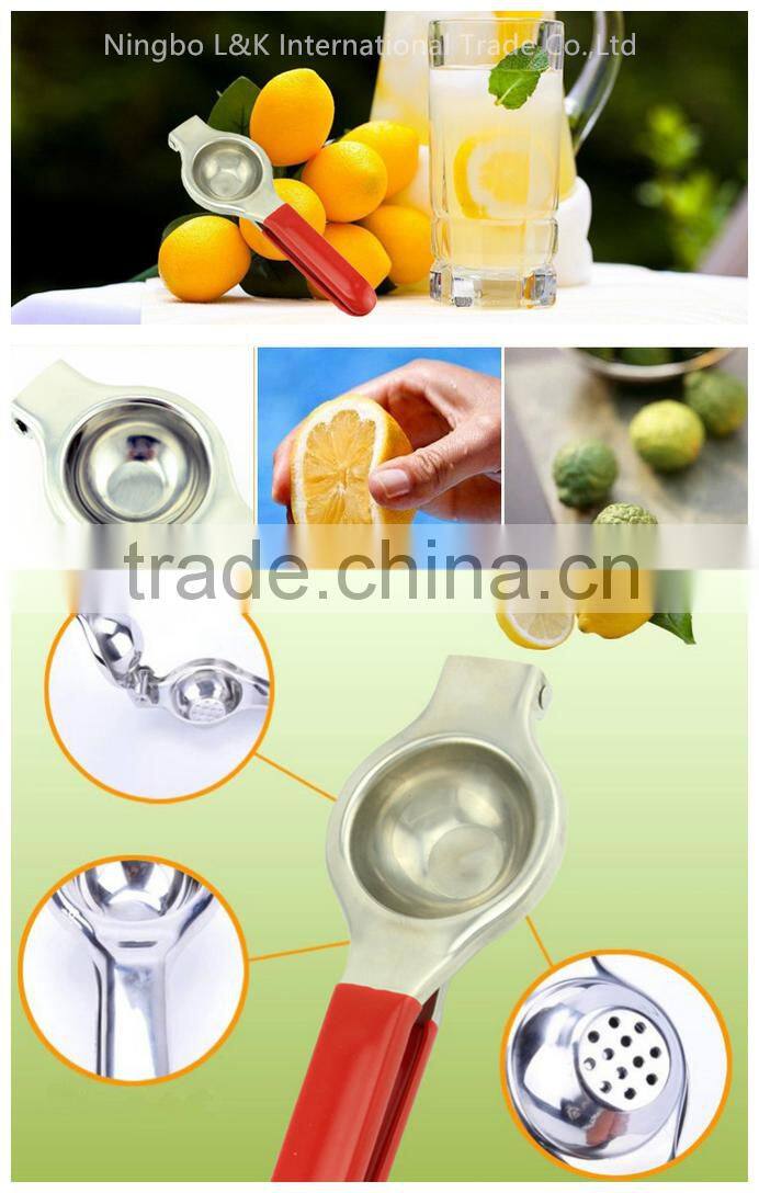 Stainless steel l lemon juice press /lemon squeezer with silicone handle